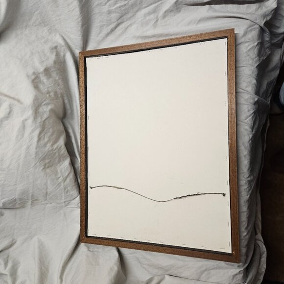 Vintage 60s/70s Crewel Handmade Fall Floral Basket with Cattails Framed MCM Art - Picture 9 of 11